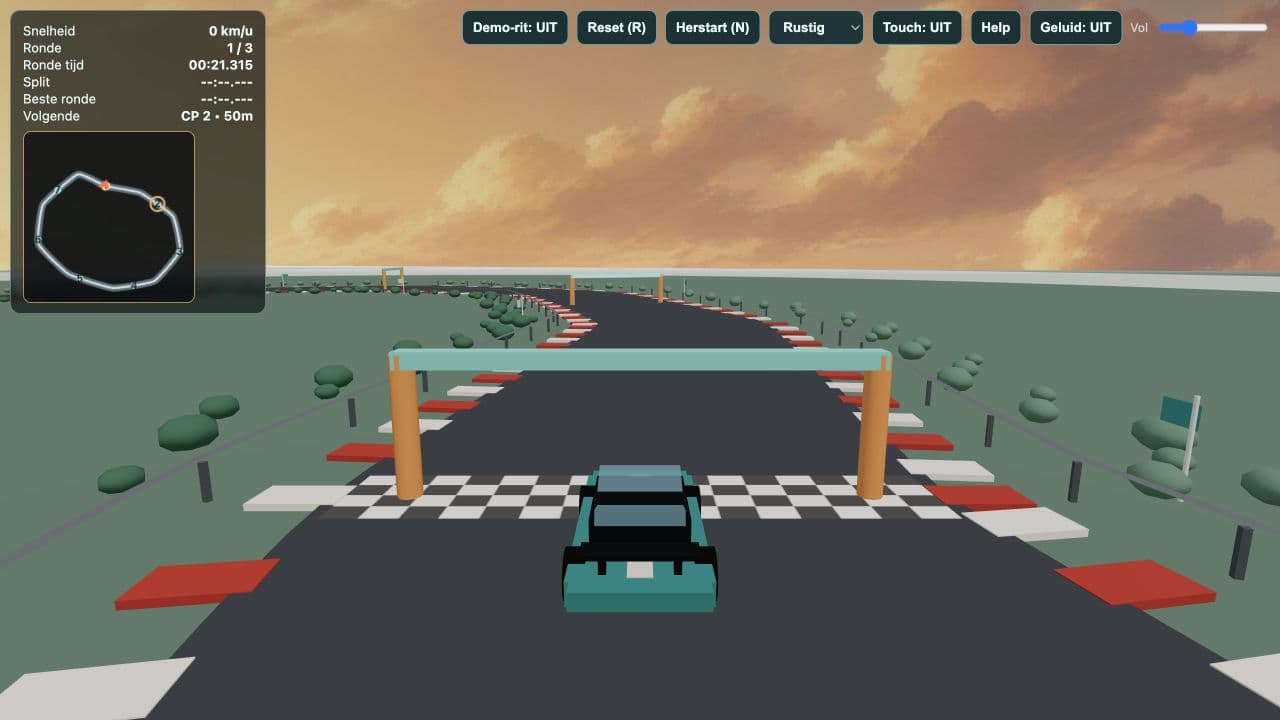 Voorbeeld van een zelf ontworpen racegame